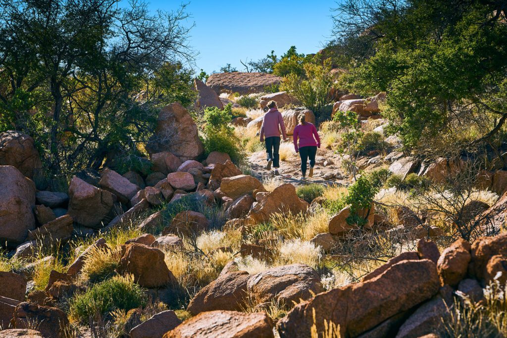 Two people hiking